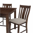 Linon Liz Rustic Wood 5 Piece Counter Height Dining Set Padded Seats in Brown