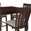 Linon Liz Rustic Wood 5 Piece Counter Height Dining Set Padded Seats in Brown