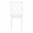 Linon Nico Side Chair Lattice Back Design in Crisp White Finished Wood