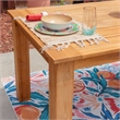Linon Barlow 5Pc Set Teak Outdoor Table with 4 Chairs & Cushions in Natural