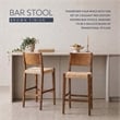 Linon Patty Wood 2 Tone Barstools Handwoven Rope Seat Set of 2 in Brown Stain