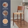 Linon Patty Wood 2 Tone Barstools Handwoven Rope Seat Set of 2 in Brown Stain