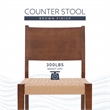 Linon Patty Wood 2 Tone Counter Stools Handwoven Rope Seat Set of 2 in Brown