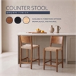 Linon Patty Wood 2 Tone Counter Stools Handwoven Rope Seat Set of 2 in Brown