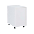Linon Sway Wood File Cabinet with 3 Drawers Rolling Castors in Pure White