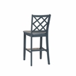 Linon Nico Sturdy Wood Lattice Back Counter Stool in Crisp Graphite Finish