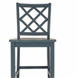 Linon Nico Sturdy Wood Lattice Back Counter Stool in Crisp Graphite Finish