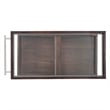 Linon Mare Wood Z Shaped Rolling Bar Cart with Glass Top in Umber Stain