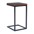 Linon Zola C Table Stained Wood Top in Black Distressed Metal Base
