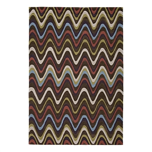 Linon Trio Mouzi Polyester 6'6&quot X 9'6&quot Area Rug in Brown