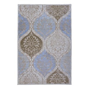 Linon Chenille Vintage Meridian Polyester Hi-Lo 6'6&quot X 9'3&quot Area Rug in Beige