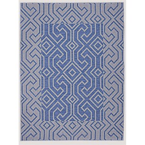 Linon Daylight Indoor Outdoor Polypropylene 6'6&quot X 9'6&quot Area Rug in Blue