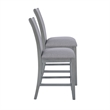 Linon Vern Set of 2 Light Gray Upholstered Wood Counter Stools in Gray Stain