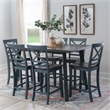 Linon Oz Wood X Back 2 Tone Counter Stool Set of 2 in Slate Blue