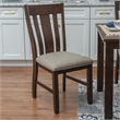 Linon Liz Rustic Wood 6 Piece Upholstered Dining Set 4 Chairs & Bench in Brown