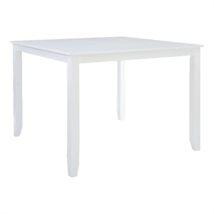 Linon Nico Casual Square Counter Height Dining Table Seats 4 in Pure White Wood