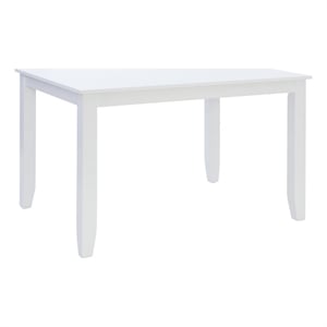 Linon Nico Casual Rectangle Dining Height Table Seating for 6 in Pure White Wood