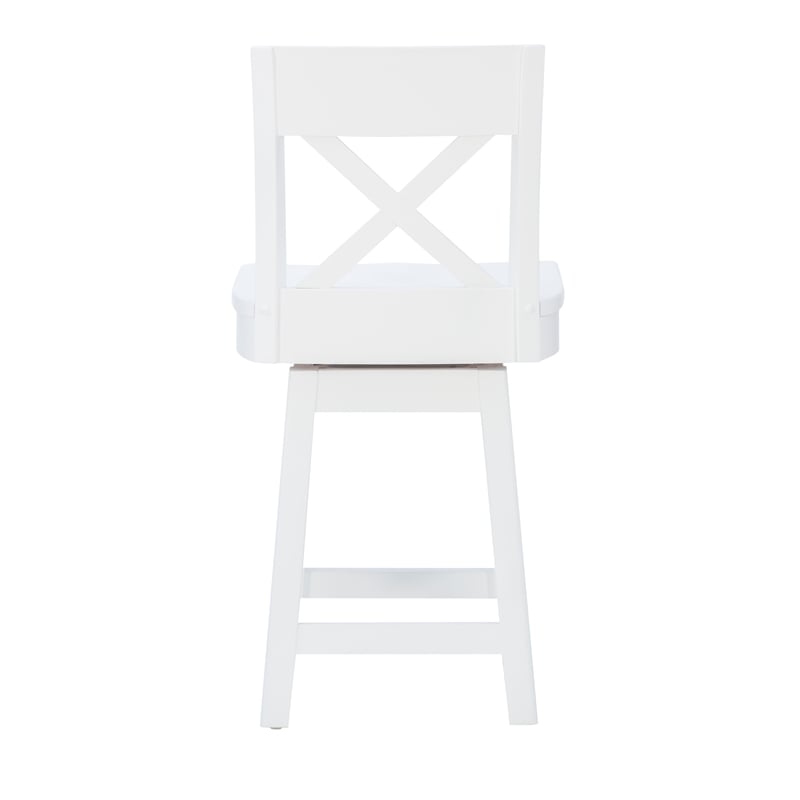 Linon Cate Sturdy Solid Rubberwood Swivel X Back 24