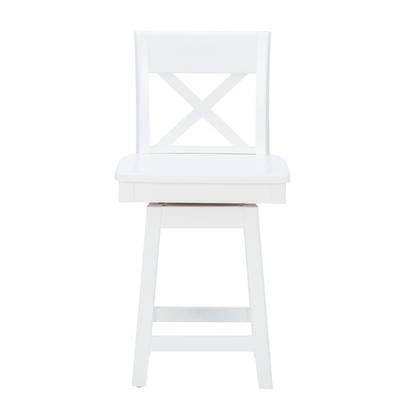 Linon Cate Sturdy Solid Rubberwood Swivel X Back 24