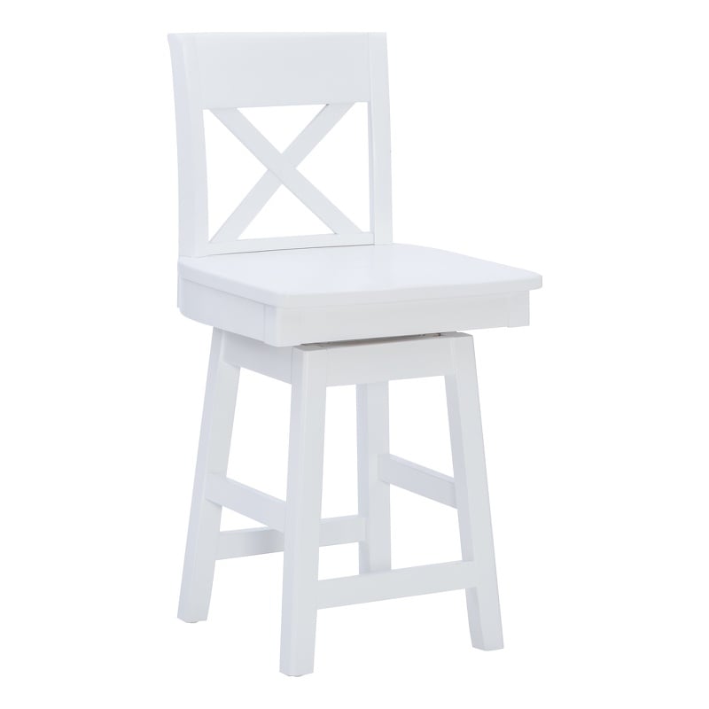 Linon Cate Sturdy Solid Rubberwood Swivel X Back 24