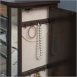 Linon Jessa 6-Drawer Flip Top Jewelry Armoire in Mirror and Walnut Brown Wood