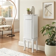 Linon Honor Jewelry Armoire Front Shutter Panel 4 Lined Drawers in White Wood