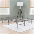 Linon Lowell Full Folding Platform Mattress Base in Grey Powder Coated Steel