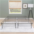Linon Lowell King Folding Platform Mattress Base in Grey Powder Coated Steel