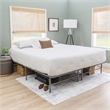 Linon Lowell King Folding Platform Mattress Base in Grey Powder Coated Steel