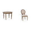 Linon Avalon 5 Piece Round Dining Table and 4 Upholstered Chairs in Natural Wood