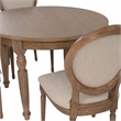 Linon Avalon 5 Piece Round Dining Table and 4 Upholstered Chairs in Natural Wood