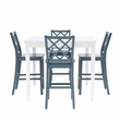 Linon Nico 5 Pce Counter Dining Set White Table/4 Graphite Gray Chairs in Wood
