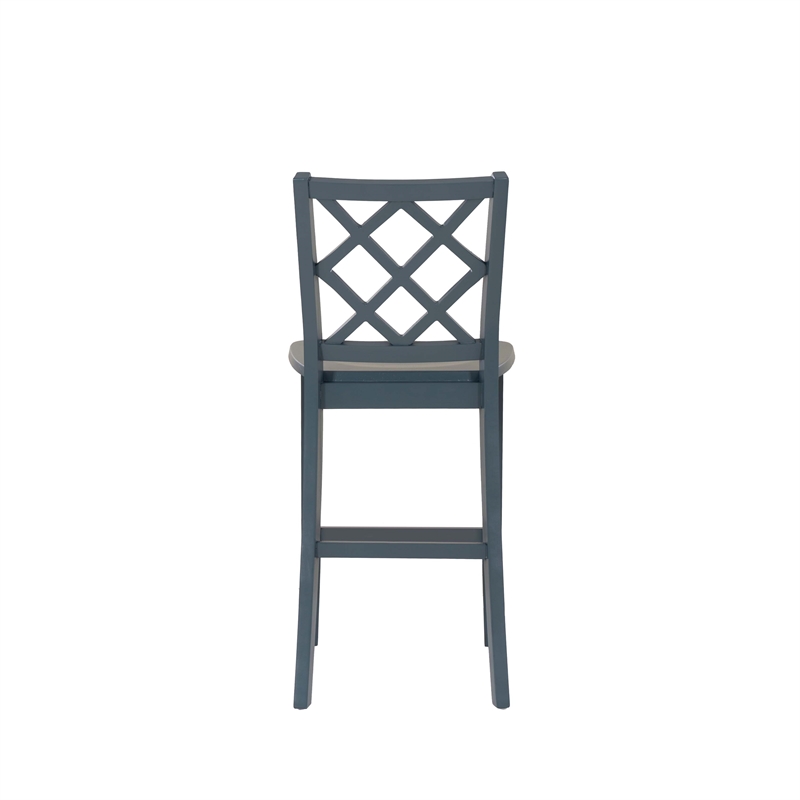 Linon Nico 3 Pce Counter Dining Set White Table/2 Chairs in Graphine Gray Wood