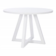 Linon Nico 5 Piece Dining Set White Round Table/4 Gray Chairs in Solid Wood