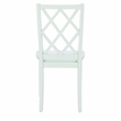 Linon Nico 5 Pce Dining Set White Round Table/4 Mint Green Chairs in Solid Wood