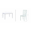 Linon Nico 5 Piece Dining Set White Table/4 Multi Color Chairs in Solid Wood