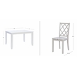 Linon Nico 5 Pce Dining Set White Table/4 Light Gray Lattice Back Chairs in Wood
