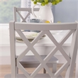 Linon Nico 5 Pce Dining Set White Table/4 Light Gray Lattice Back Chairs in Wood