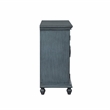 Linon Kelcey Storage Cabinet with Lattice Design on Two Glass Doors in Grey Wood