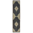 Linon Logan Gazia  Polyester 2' X 10' Runner Rug in Black and Ivory