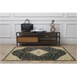 Linon Logan Gazia Polyester 3' X 5' Accent Rug in Black and Ivory