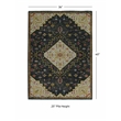 Linon Logan Gazia Polyester 3' X 5' Accent Rug in Black and Ivory