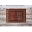 Linon Logan Amaya Polyester 2' X 3' Accent Rug in Red and Black