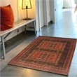 Linon Logan Amaya Polyester 3' X 5' Accent Rug in Red and Black