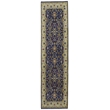 Linon Logan Marmara Polyester 2' X 10' Runner Rug in Navy and Ivory