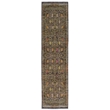 Linon Logan Malaya Polyester 2' X 10' Runner Rug in Black and Green
