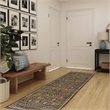 Linon Logan Malaya Polyester 2' X 10' Runner Rug in Black and Green