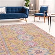 Linon Logan Sivas Polyester 5' X 7' Area Rug in Yellow and Ivory