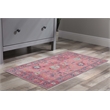 Linon Logan Aydin Polyester 2' X 3' Accent Rug in Pink and Blue