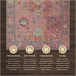 Linon Logan Aydin Polyester 2' X 10' Runner Rug in Pink and Blue